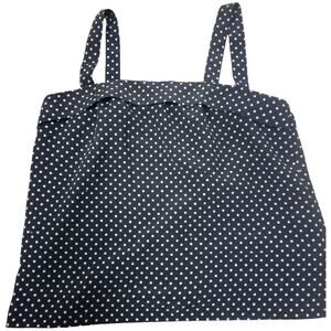 KASPER For ASL Women 8 Black White Polka Dot Blouse Tank Top